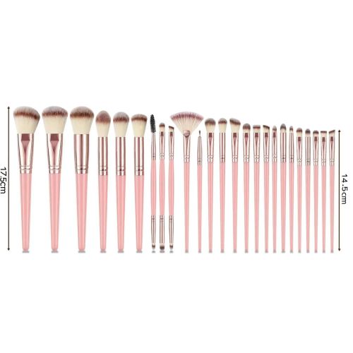 25pcs Makeup Brush Concealer Blush Foundation Eyeshadow Make Up Brush Makeup tools Prink (US Logistics only For USPS.TK/TMEU only For self-pickup)