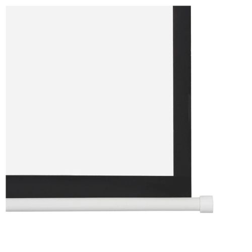 UK Plug, 100 inch 16:9 Aspect Ratio Manual Self-locking Warp Knitted White Plastic Projection Screen, White, with Screw Hooks, Pull-down Projector Screen