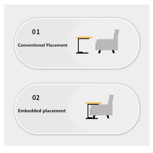 Adjustable C-Shaped Sofa Side End Table Coffee Laptop Table Living Room Bedroom