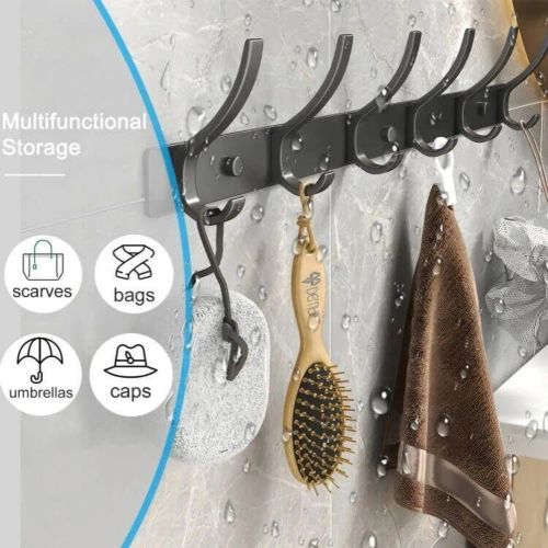 12 Hooks Aluminum Key Coat Clothes Door Holder Rack Hook Wall Mounted Hanger
