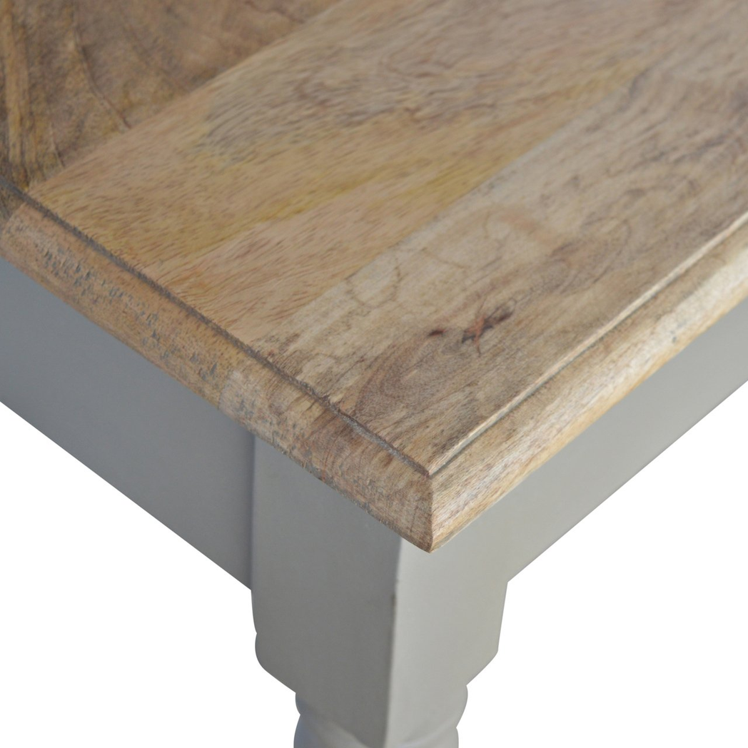 Artisan Furniture Solid Wood Hand Painted Writing Desk, 1 Drawer, Grey Color