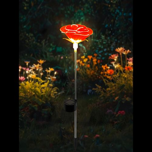 Solar Rose Stake Light