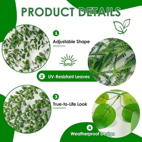 4PC Artificial Hanging Plants in Pots Indoor Fake Trailing Plants Home Office UK
