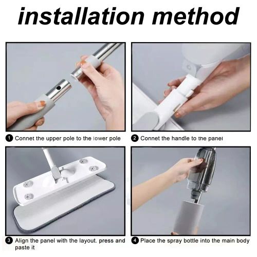 Spray Mop for Floor Cleaning 5 Reusable Microfibre Pad 550ml Water Bottle Tank