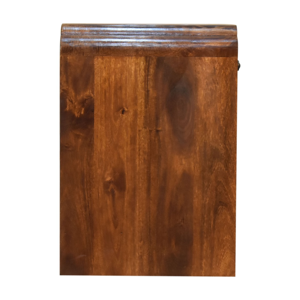 Artisan Furniture Solid Wood Newton Bedside, 1 Drawer, 1 Open Slot, Brown