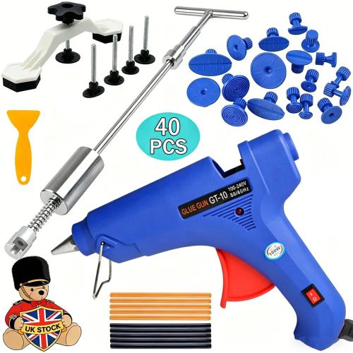 40pcs Car Paintless Dent Removal Kit Slide Hammer Repair PDR Glue Gun Puller UK