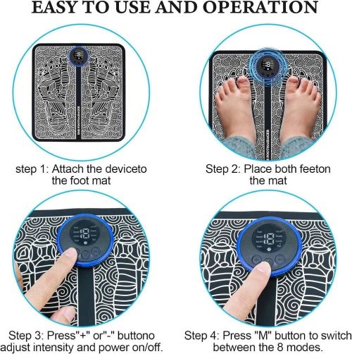 Electric Foot Massager Pad Blood Circulation Muscle Stimulator Mat 19 Levels and 8 Modes-Massage Mat (US Logistics For USPS/DHL/Fedex/UPS. No designated logistics accepted，TK/TMEU only For self-pickup）