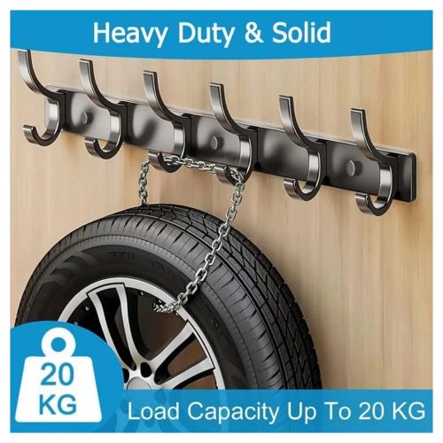 12 Hooks Aluminum Key Coat Clothes Door Holder Rack Hook Wall Mounted Hanger