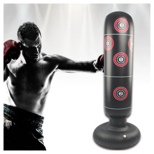 Free Punch Bag Standing Inflatable Boxing Kick MMA Training Kids Adults 155cm
