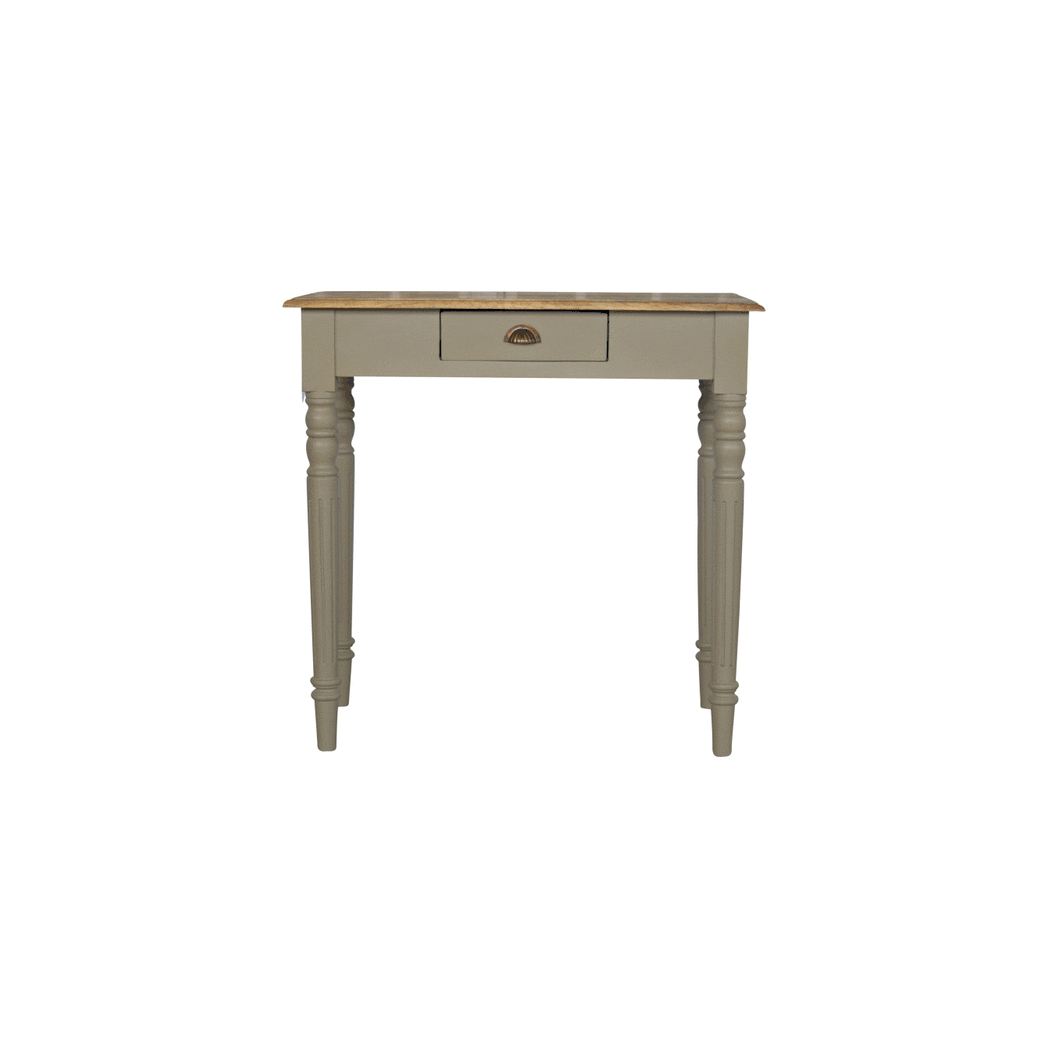 Artisan Furniture Solid Wood Hand Painted Writing Desk, 1 Drawer, Grey Color
