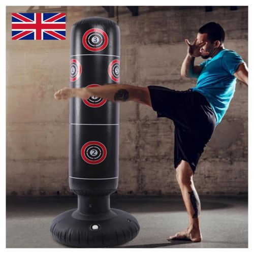 Free Punch Bag Standing Inflatable Boxing Kick MMA Training Kids Adults 155cm