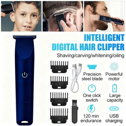 Men Pro Electric Hair Clippers Beard Trimmer Cutting Barber Shaving Machine Blue (US Logistics For USPS/DHL/Fedex/UPS. No designated logistics accepted，TK/TMEU only For self-pickup）