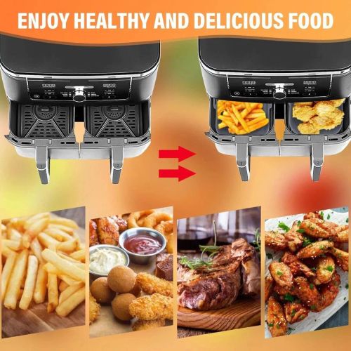 2x Air Fryer Silicone Pot Rectangle Baking Tray Basket Liners Insert Dish UK New