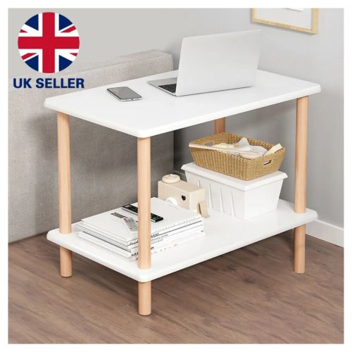 Narrow End Table for Living Room Small Side Table Bedside Tables White UK