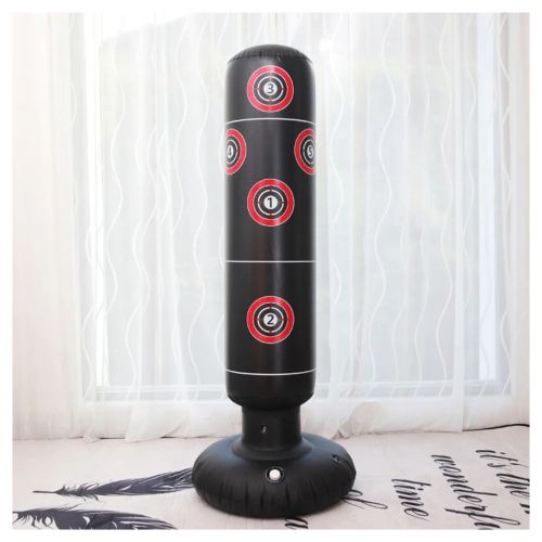 Free Punch Bag Standing Inflatable Boxing Kick MMA Training Kids Adults 155cm