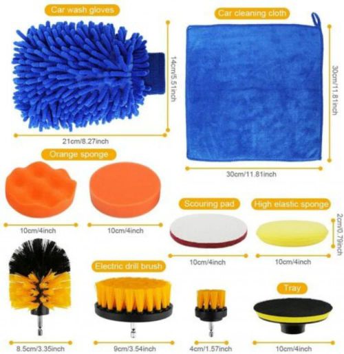 26PCS Car Cleaning Kit Auto Interior Exterior Detailing Brush Set w/Gloves Towel