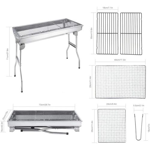 Folding BBQ Charcoal Barbecue Grill Steel Stainless Garden Picnic Camping Stove