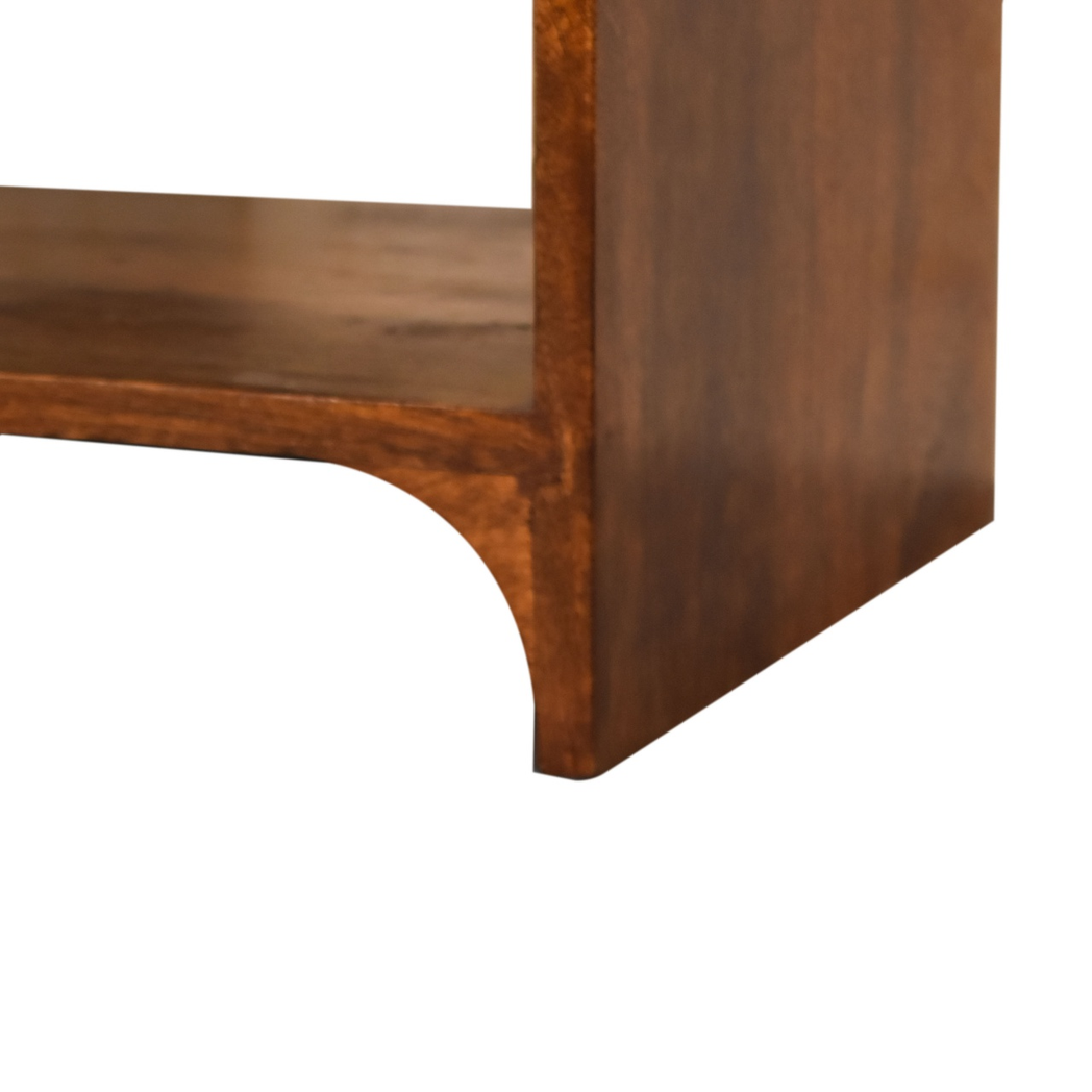 Artisan Furniture Solid Wood Newton Bedside, 1 Drawer, 1 Open Slot, Brown