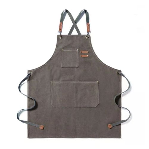 Kitchen Cooking BBQ Plain Denim Canvas Pocket Apron Butcher Crafts Baking Chefs-Black
