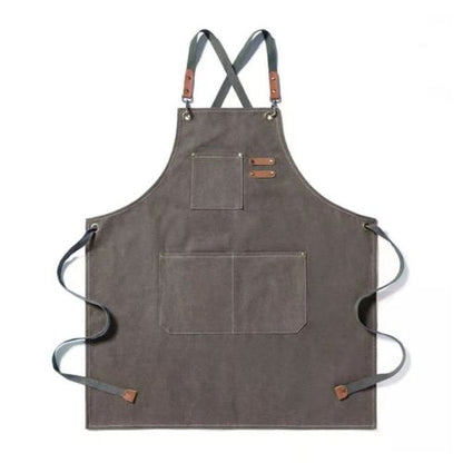 Kitchen Cooking BBQ Plain Denim Canvas Pocket Apron Butcher Crafts Baking Chefs-Black