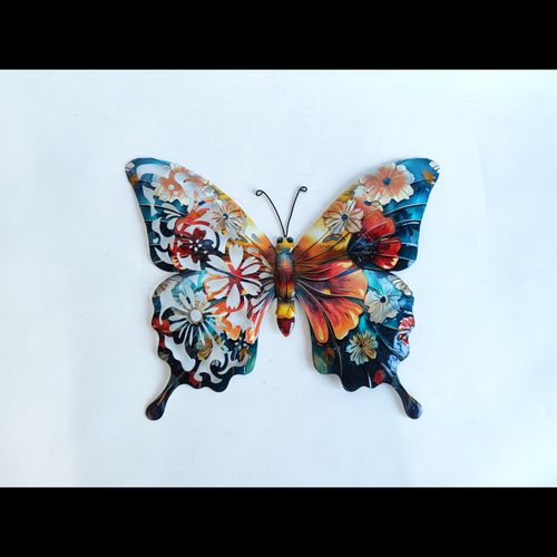 Botanical Print Metal Butterfly Wall Art
