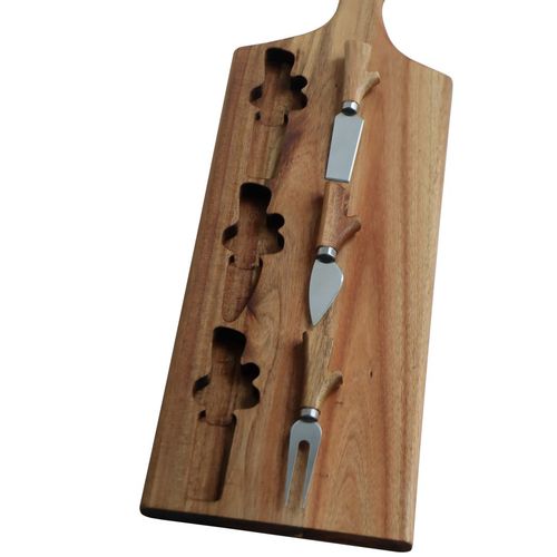 Wooden Cheese Board with Cheese Cutters A242594