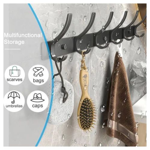 12 Hooks Aluminum Key Coat Clothes Door Holder Rack Hook Wall Mounted Hanger