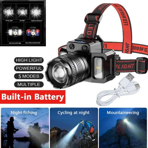 5-Modes LED Headlamp Motion Sensor Headlamp USB Rechargeable Canping Hiking Headlight(US Logistics For USPS/DHL/Fedex/UPS. No designated logistics accepted，TK/TMEU only For self-pickup）