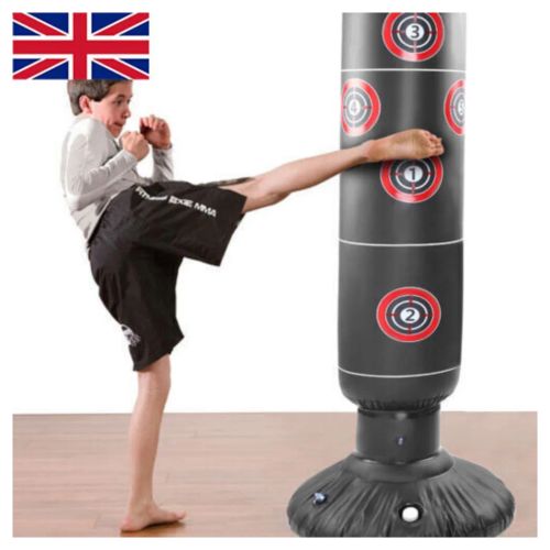 Free Punch Bag Standing Inflatable Boxing Kick MMA Training Kids Adults 155cm