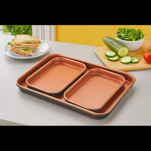 Ceratitanware Oven Trays  Set of 3 A222376