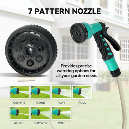 Outsunny Retractable Hose Reel Wall Mounted, 30+2m Garden Hose Pipe Reel with Lock, Auto Rewind, 7 in 1 Spray Nozzle, Includes Wall Fixings, 180° Swivel, Outdoor Watering, 59 x 23 x 42 cm, Grey