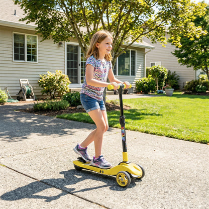 AIYAPLAY Three-Wheel Foldable Electric Scooter for Kids Aged 6-10 Years, Yellow