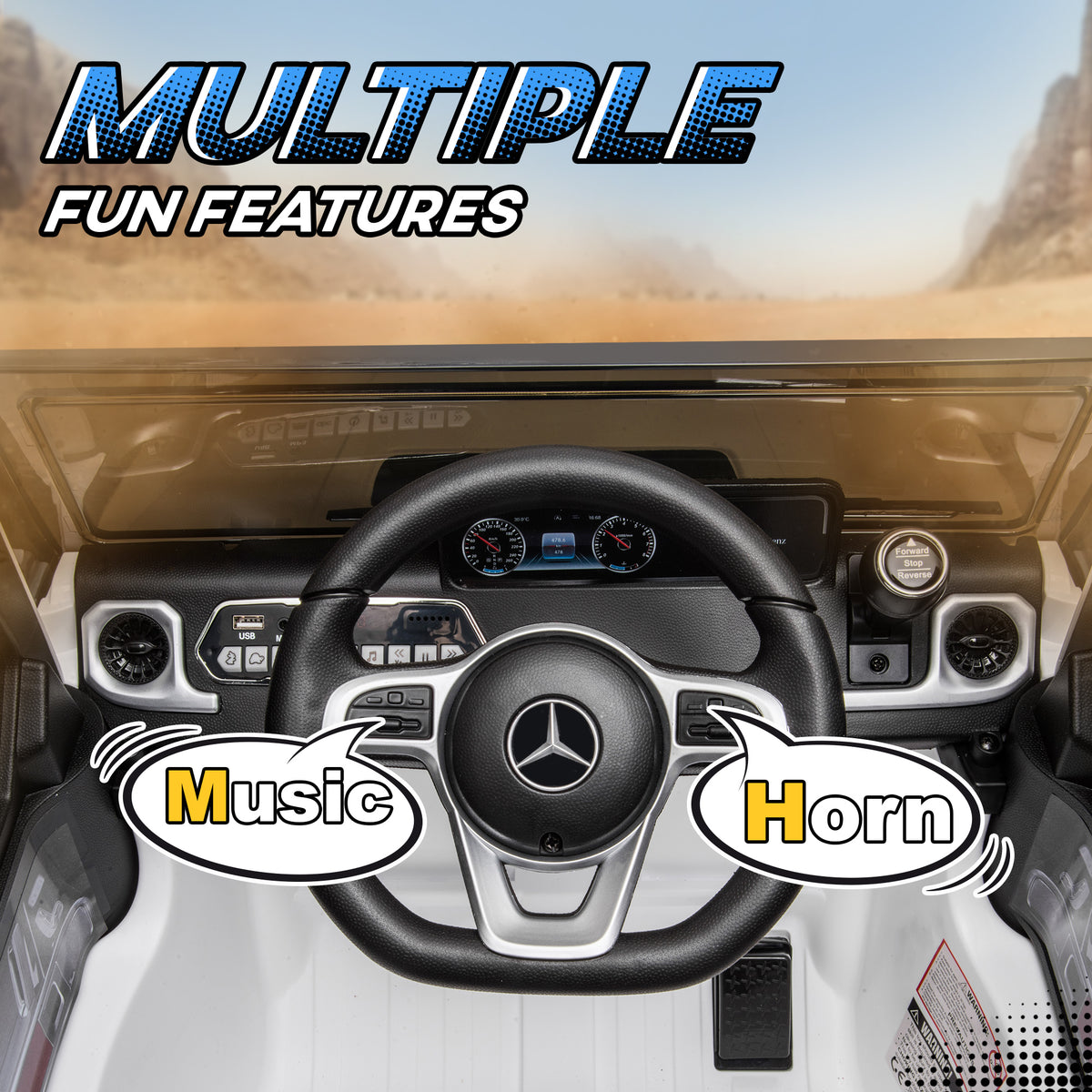 HOMCOM Mercedes Benz G500 Licensed 12V Kids Electric Ride On Car Toy with Parental Remote Control, 3-8 Years Old - White