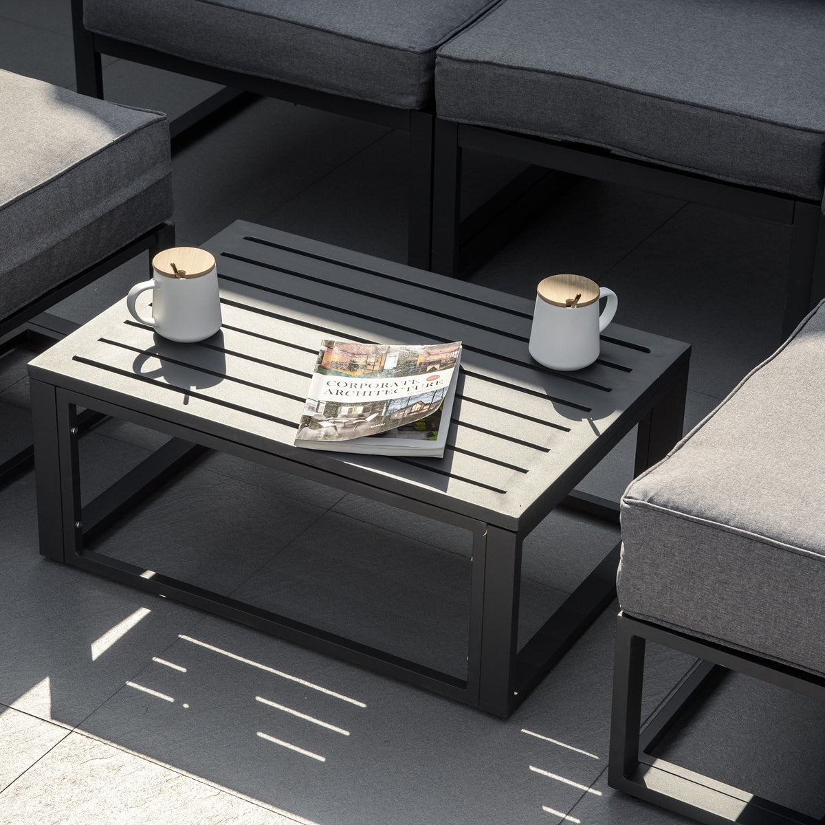 Outsunny 6 Piece Outdoor Couch, Sectional Sofa Set with Aluminum Patio Conversation Furniture, Grey
