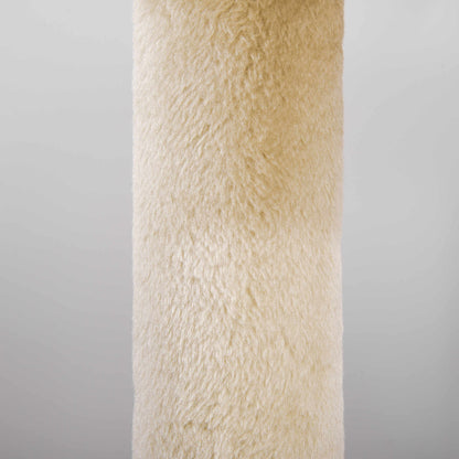 PawHut 104 cm Cat Tree, Cat Condo Tree Tower, Cat Activity Centre with Scratching Posts, Plush Perches, Hanging Ball - Cream White