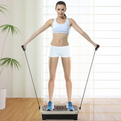 HOMCOM Vibration Plate Exercise Machine, Quiet Vibrating Plate for Weight Loss and Lymphatic Drainage with Resistance Bands, Remote Control, 99 Speed Levels