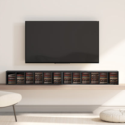 HOMCOM Set of 2 CD Media Display Shelf Unit Tower Rack with Adjustable Shelves, Black