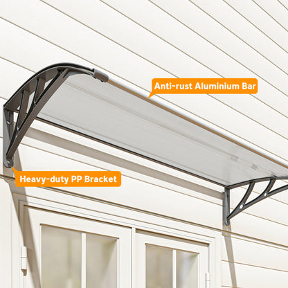 Outsunny Front Door Canopy, Outdoor Awning, Rain Shelter, 110 x 60cm, Grey