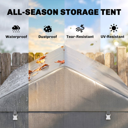 Outsunny 2.2 x 1.6 m Outdoor Storage Tent, with Accessories - Light Grey