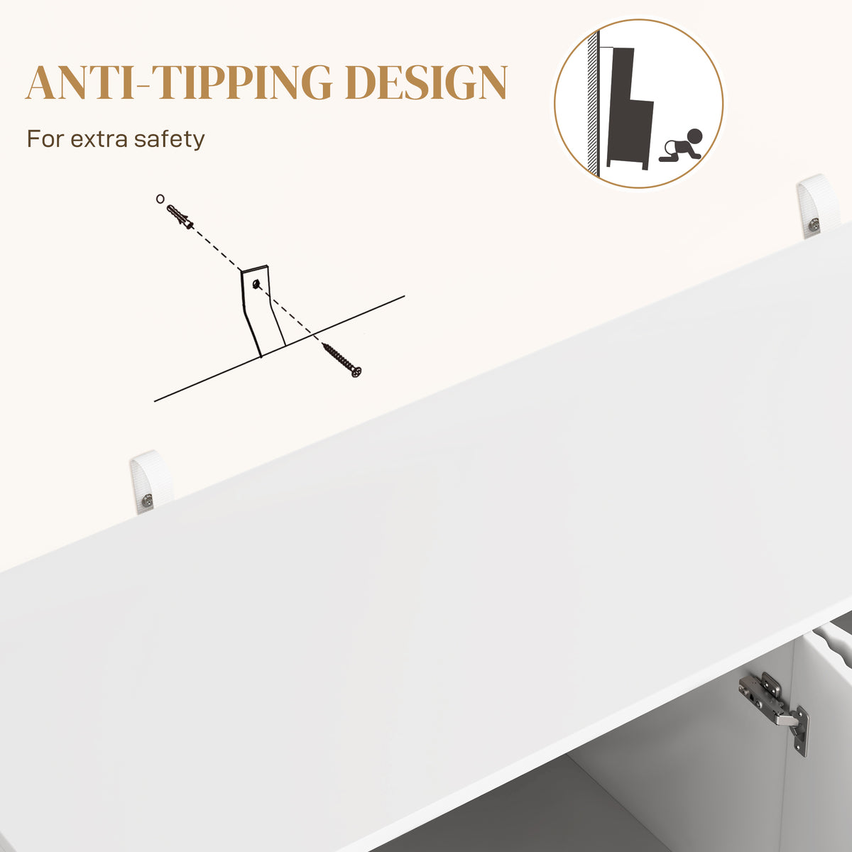 HOMCOM Sideboard Buffet Cabinet, Modern Kitchen Storage Cabinet with Adjustable Shelves and Metal Legs, White