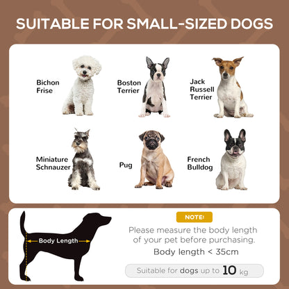 PawHut Outdoor Dog Bed with Removable Canopy, Portable Raised Dog Bed for Camping, Garden & Beach, Water-Resistant UV-Protection Mesh Pet Cot Sun Lounger, for Small Pets, 61 x 46 x 62 cm, Brown