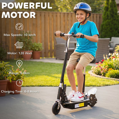 HOMCOM Foldable Powered Scooter with Adjustable Handle, Brake, Black