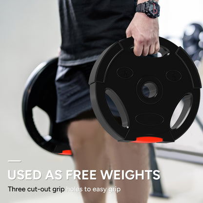 SPORTNOW Weight Plates Set, with Two 5kg and Two 2.5kg weights, Black