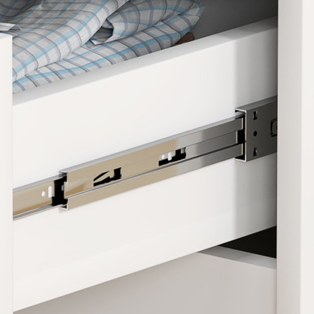HOMCOM Chest of Four High Gloss Front Drawers - White