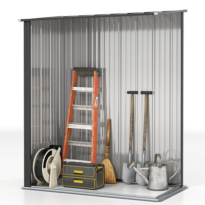 Outsunny 5.3 x 3.1ft Corrugated Steel Garden Shed - Black