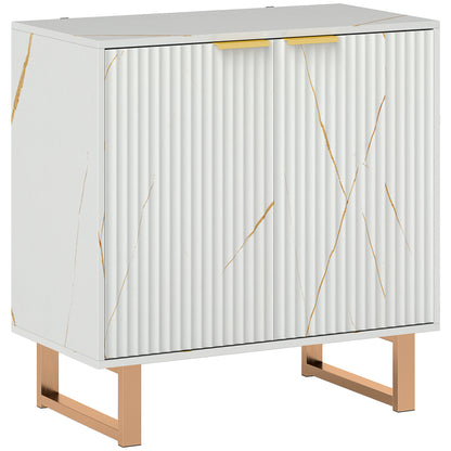 HOMCOM Elegant Storage Sideboard - White/Gold-Tone