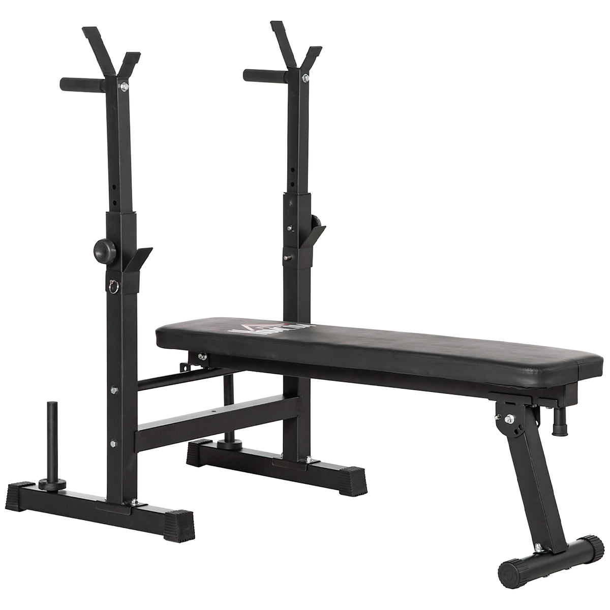 HOMCOM Adjustable Weight Bench, Foldable Bench, with Barbell Rack, Black