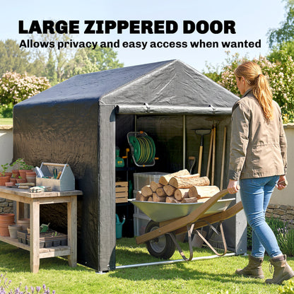 Outsunny 2.2 x 1.6 m Outdoor Storage Tent, with Accessories - Dark Grey
