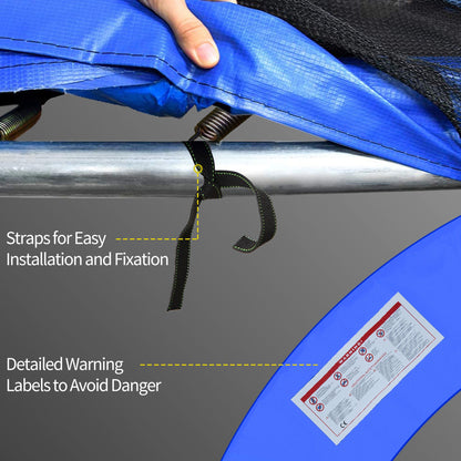 HOMCOM 8ft Trampoline Pad, Φ244cm Trampoline Accessories Surround Pad Thick Foam Pads Padding Replacement Spare, No Holes for Pole, Blue