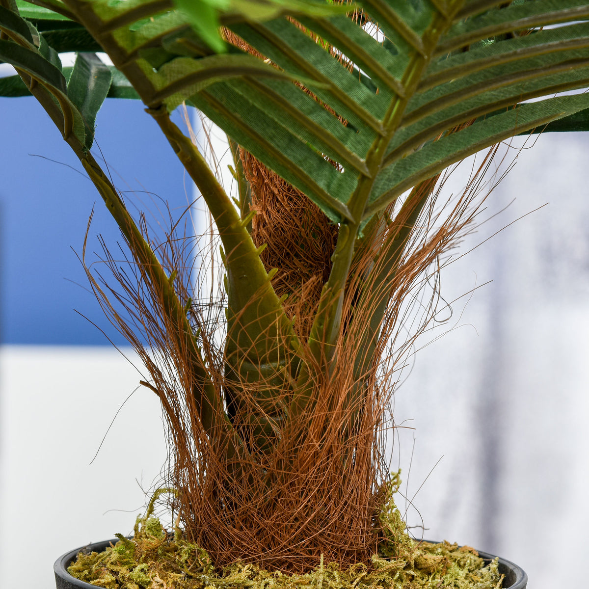 Outsunny 60cm Artificial Palm Tree Fake Plant in Pot - White